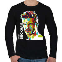 printfashion David Beckham focista - Férfi hosszú ujjú póló - Fekete