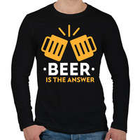 printfashion A sör a válasz - Férfi hosszú ujjú póló - Fekete