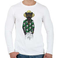 printfashion Fashion Panther - Férfi hosszú ujjú póló - Fehér