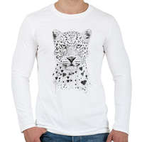 printfashion Lovely leopard - Férfi hosszú ujjú póló - Fehér
