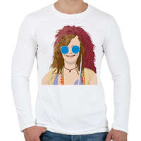 printfashion Janis Joplin - Férfi hosszú ujjú póló - Fehér