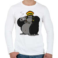 printfashion Gorilla - Férfi hosszú ujjú póló - Fehér