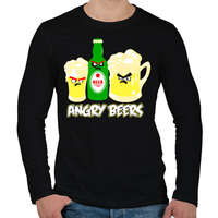 printfashion Angry Beers - Férfi hosszú ujjú póló - Fekete