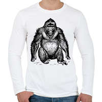 printfashion Gorilla - Férfi hosszú ujjú póló - Fehér