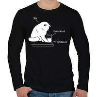 printfashion Félig üres vagy félig tele? - Férfi hosszú ujjú póló - Fekete