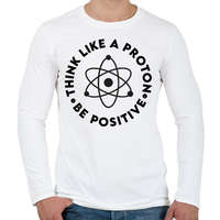 printfashion Gondolkodj pozitívan - Férfi hosszú ujjú póló - Fehér