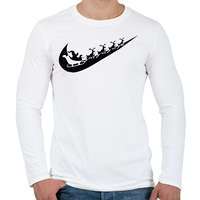 printfashion nike márkaparódia fekete - Férfi hosszú ujjú póló - Fehér