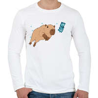 printfashion Nirvana capybara - Férfi hosszú ujjú póló - Fehér