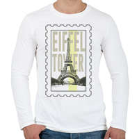 printfashion Eiffel Tower - Férfi hosszú ujjú póló - Fehér