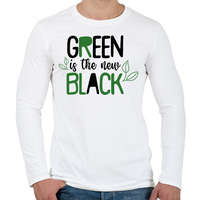 printfashion Green is the new Black - Férfi hosszú ujjú póló - Fehér