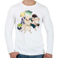 printfashion Dr. Stone team - Férfi hosszú ujjú póló - Fehér