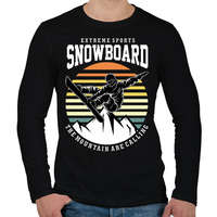 printfashion Snowboard extreme sport - Férfi hosszú ujjú póló - Fekete