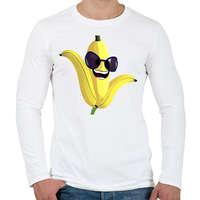 printfashion Vicces banán napszemüvegben - Férfi hosszú ujjú póló - Fehér