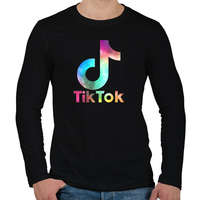 printfashion Tiktok galaxy - Férfi hosszú ujjú póló - Fekete