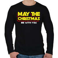 printfashion Star Wars Karácsony - Férfi hosszú ujjú póló - Fekete