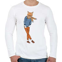 printfashion Fashion Fox - Férfi hosszú ujjú póló - Fehér