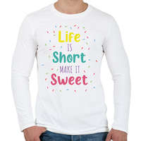 printfashion Life is short - Cukrász - Férfi hosszú ujjú póló - Fehér