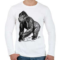 printfashion Gorilla - Férfi hosszú ujjú póló - Fehér