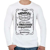 printfashion Prémium minőség - Hónappal (fekete) - Férfi hosszú ujjú póló - Fehér