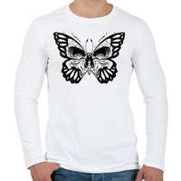 printfashion Koponyás pillangó - Férfi hosszú ujjú póló - Fehér