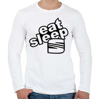 printfashion Eat Sleep Seat - Férfi hosszú ujjú póló - Fehér
