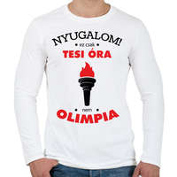 printfashion Nyugalom! Ez csak tesi óra, nem olimpia - Férfi hosszú ujjú póló - Fehér
