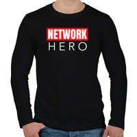 printfashion NETWORK HERO - Férfi hosszú ujjú póló - Fekete
