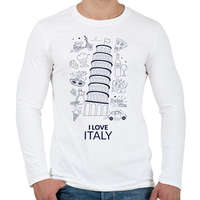 printfashion I LOVE ITALY 1 - Férfi hosszú ujjú póló - Fehér