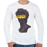 printfashion Michelangelo - Dávid szobor arannyal - Férfi hosszú ujjú póló - Fehér
