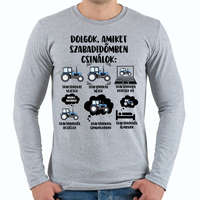 printfashion Traktoros szabadidő - Férfi hosszú ujjú póló - Sport szürke