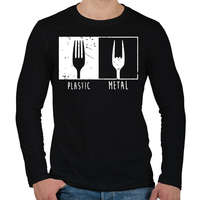 printfashion Metál villa - Férfi hosszú ujjú póló - Fekete