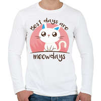 printfashion Cica the best days - Férfi hosszú ujjú póló - Fehér