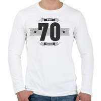 printfashion b-day-70-dark-lightgrey - Férfi hosszú ujjú póló - Fehér