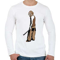 printfashion Gorilla baseball ütővel - Férfi hosszú ujjú póló - Fehér