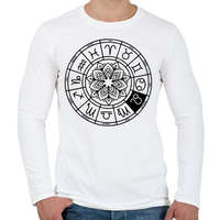 printfashion horoszkóp oroszlán fekete - Férfi hosszú ujjú póló - Fehér