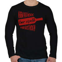 printfashion Hivatásos bor cipelő varázstáska - Táska minta - Férfi hosszú ujjú póló - Fekete