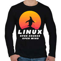 printfashion Linux - open source - Férfi hosszú ujjú póló - Fekete