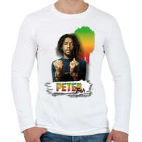 printfashion Peter Tosh - reggae - Férfi hosszú ujjú póló - Fehér