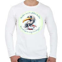 printfashion Ritka, mint a fehér holló... - Férfi hosszú ujjú póló - Fehér