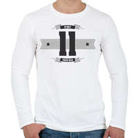 printfashion b-day-11-dark-lightgrey - Férfi hosszú ujjú póló - Fehér