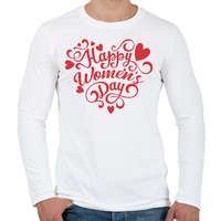 printfashion Happy Women's Day heart - Férfi hosszú ujjú póló - Fehér
