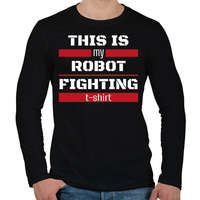 printfashion Robot fighting t-shirt - Férfi hosszú ujjú póló - Fekete