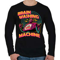 printfashion brain washing machine - Férfi hosszú ujjú póló - Fekete