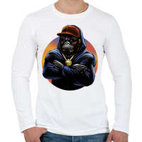 printfashion Rapper gorilla - Férfi hosszú ujjú póló - Fehér