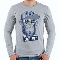 printfashion cool boy gorilla - Férfi hosszú ujjú póló - Sport szürke