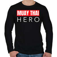 printfashion MUAY THAI HERO - Férfi hosszú ujjú póló - Fekete