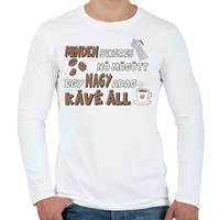 printfashion Minden sikeres nő mögött egy nagy adag kávé áll - Férfi hosszú ujjú póló - Fehér