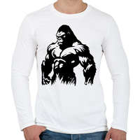 printfashion Gorilla - Férfi hosszú ujjú póló - Fehér