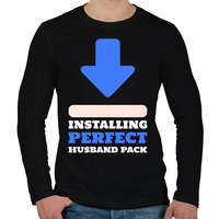 printfashion PERFECT HUSBAND PACK - Férfi hosszú ujjú póló - Fekete