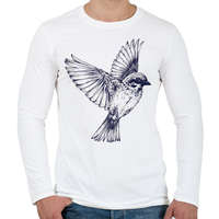 printfashion Bird drawing - Férfi hosszú ujjú póló - Fehér